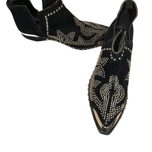 Jeffrey Campbell NEW black studded ankle cowboy boots NEW 8 1/2 - Picture 1 of 6